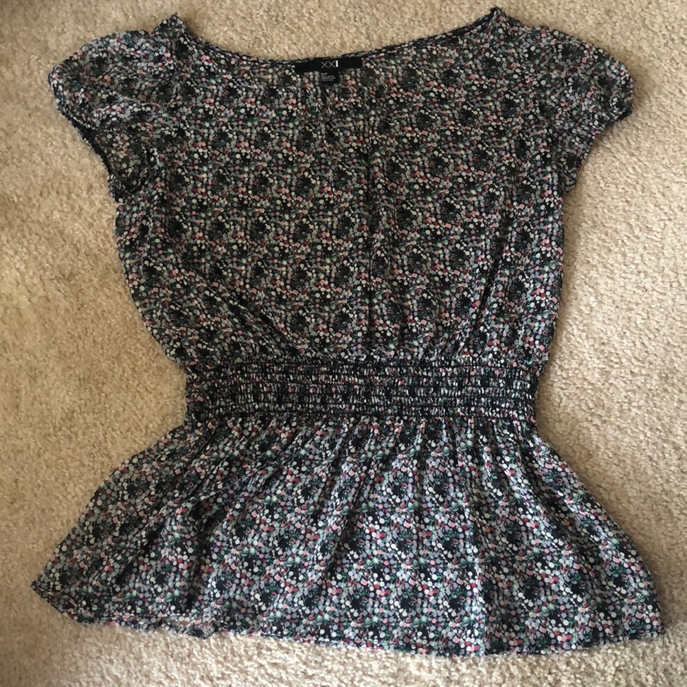 forever 21 pattered blouse top